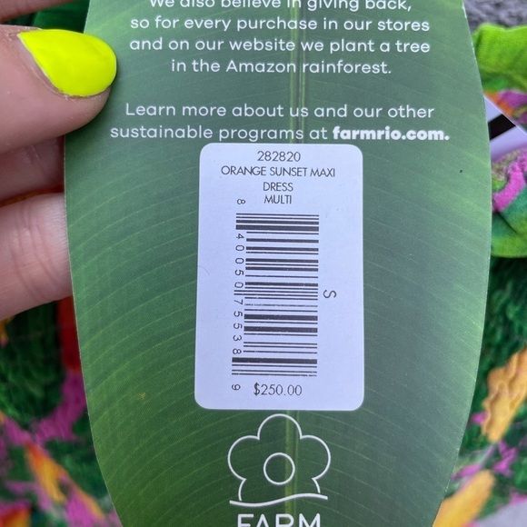 FARM Rio Orange Sunset Maxi Dress NWT! New with tags!! - Picture 7 of 12